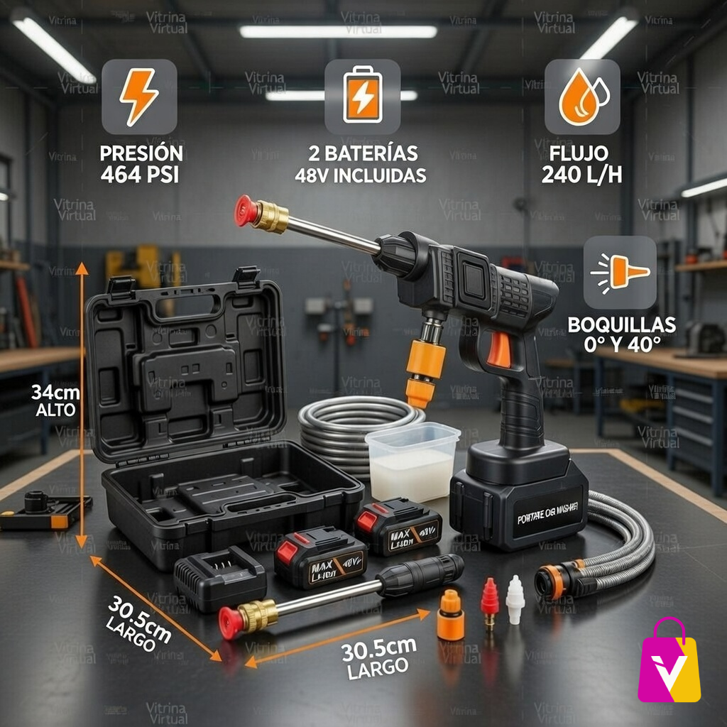 🌊 ¡Potencia Sin Cables! Hidrolavadora 48V: Limpieza Profesional Donde Quieras 🚗✨