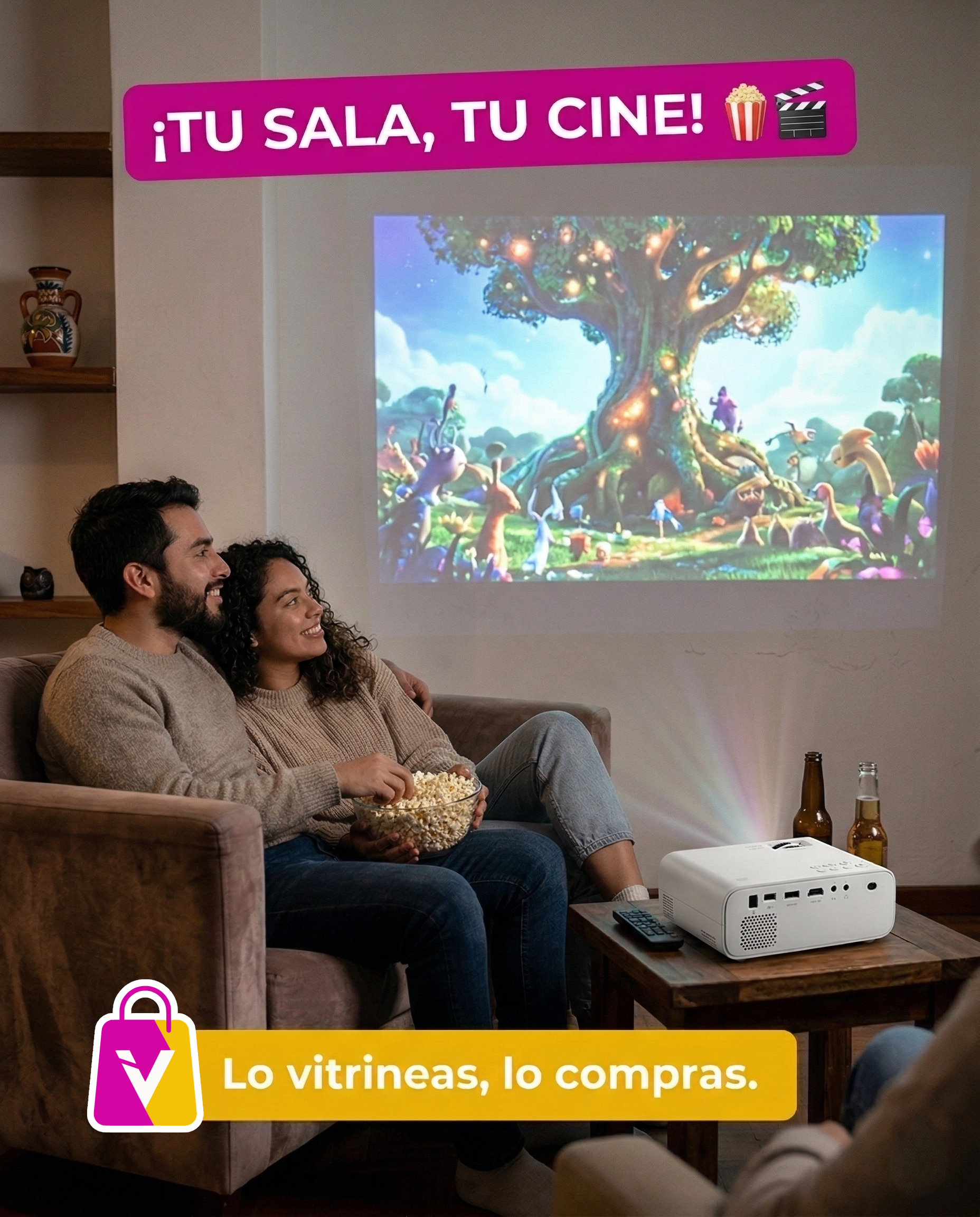 MINI PROYECTOR HD PORTÁTIL - ¡Potencia de Cine en tu Bolsillo! 📽️🔥