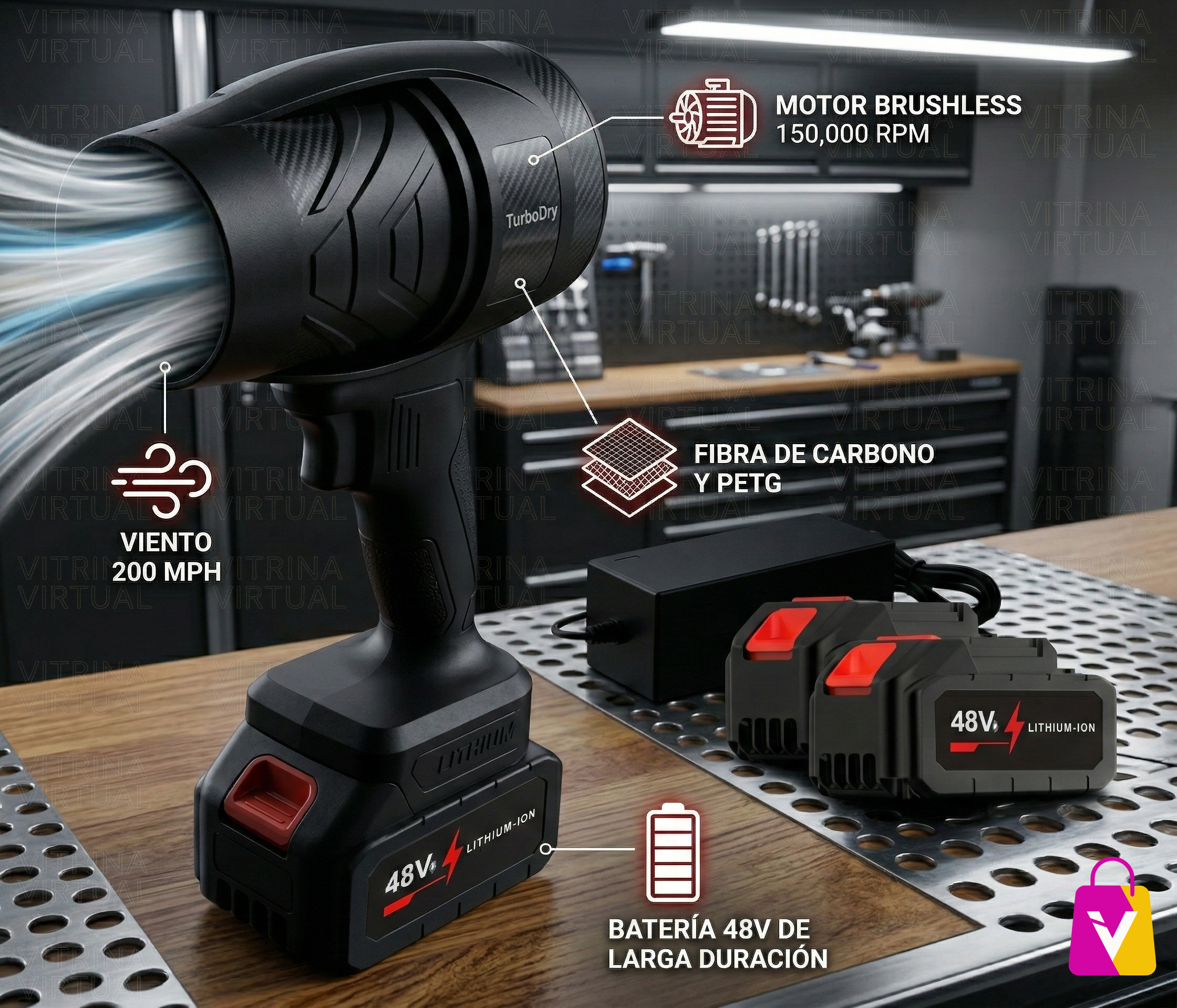 🔥 Soplador TurboDry 150,000 RPM: ¡Secado Extremo en Segundos! 🌪️🚗