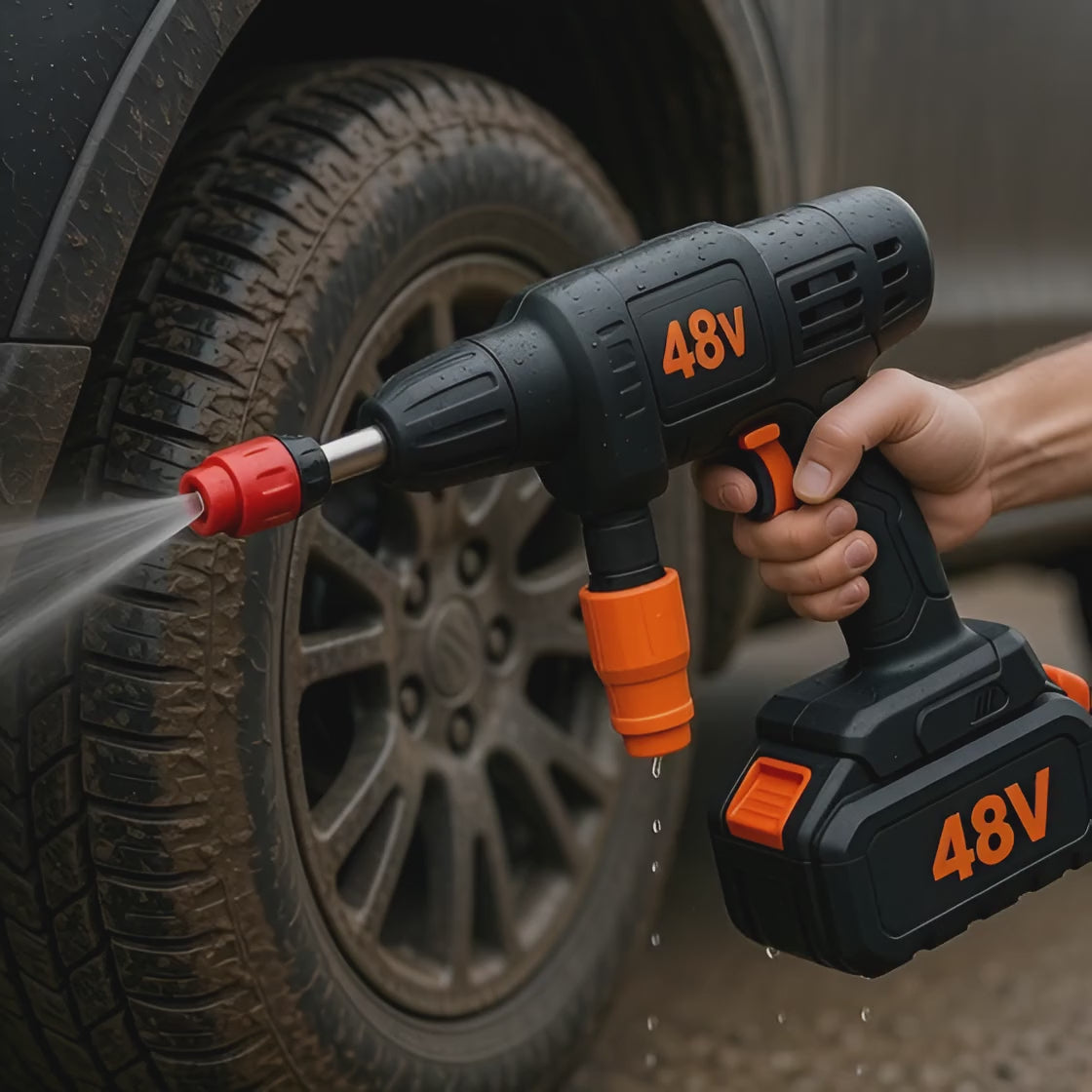 🌊 ¡Potencia Sin Cables! Hidrolavadora 48V: Limpieza Profesional Donde Quieras 🚗✨